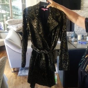 Velvet Animal Print Trench